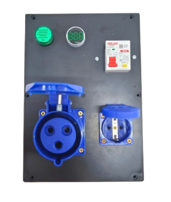 Hộp Điện Sạc Xe 32A Cho Bộ Sạc Cầm Tay & Cố Định – Mã HDSX.M03 (Mẫu 03) | Bộ Chia Nguồn Sạc Xe Điện Aptomat & Ổ Cắm Công Nghiệp Tích Hợp Đèn Báo Vôn